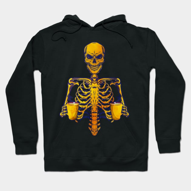 Coffee Skeleton Hoodie by MZeeDesigns